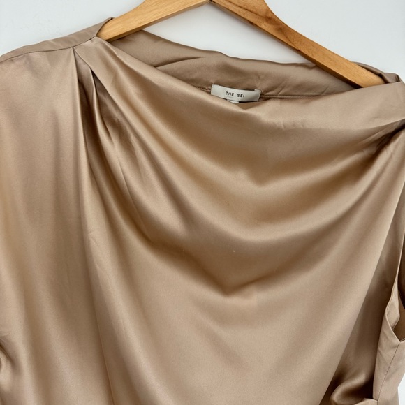 The Sei Revolve NWT 6 Champagne Revolve Draped Silk Top - Picture 7 of 11